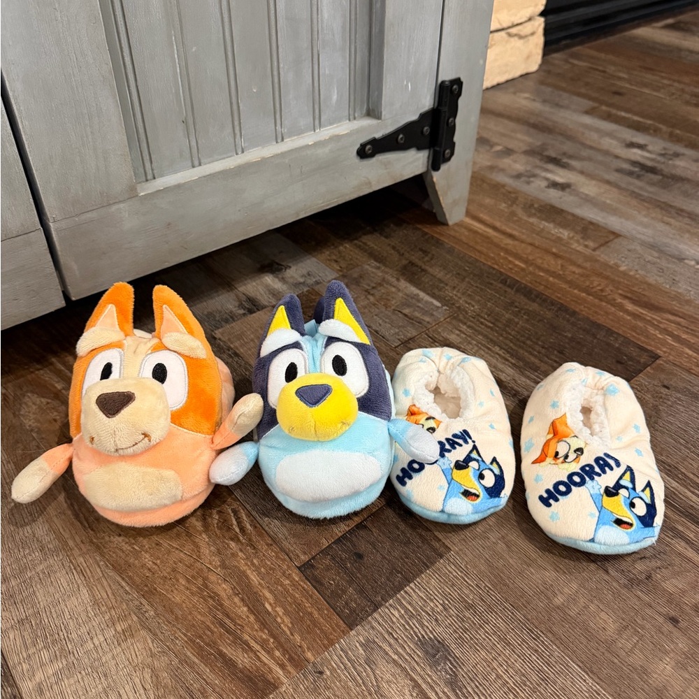 Bluey Plush Slippers and Booties Set - Orange & Light Blue